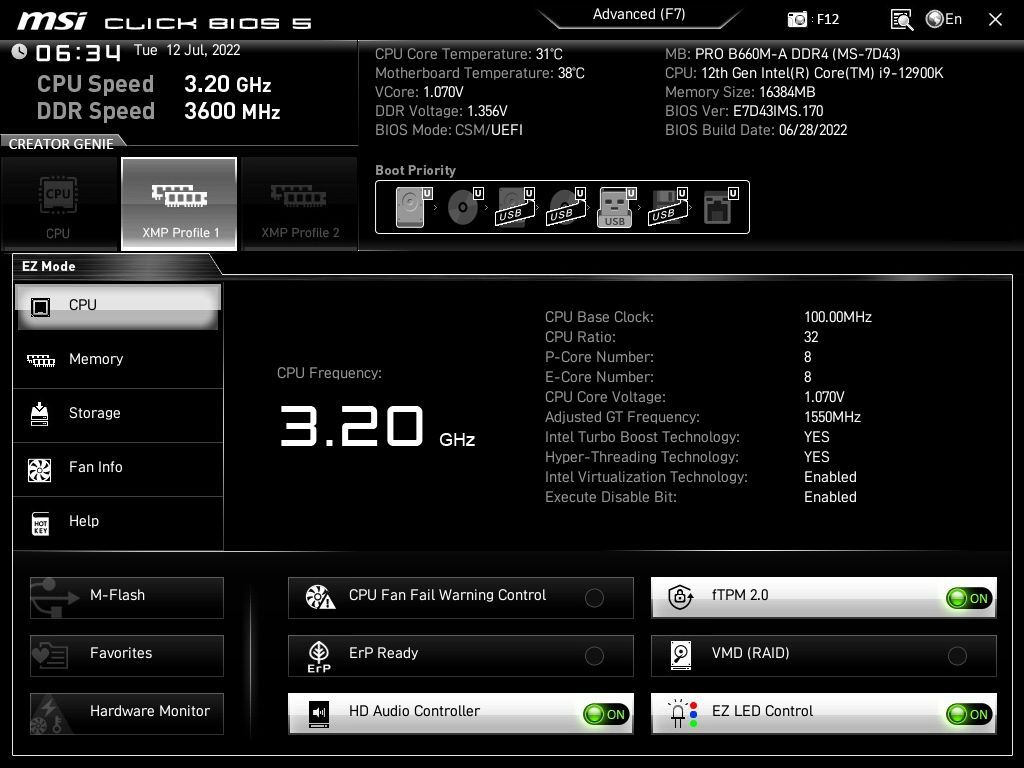 MSI Pro B660M-A DDR4