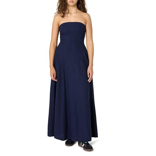 The Drop Women’s Carlota Strapless Linen Maxi Dress, Maritime Navy, L