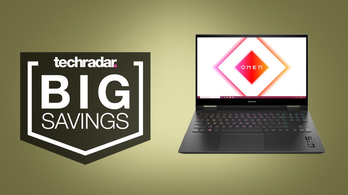 gaming laptop deals hero image: HP Omen on Khaki background