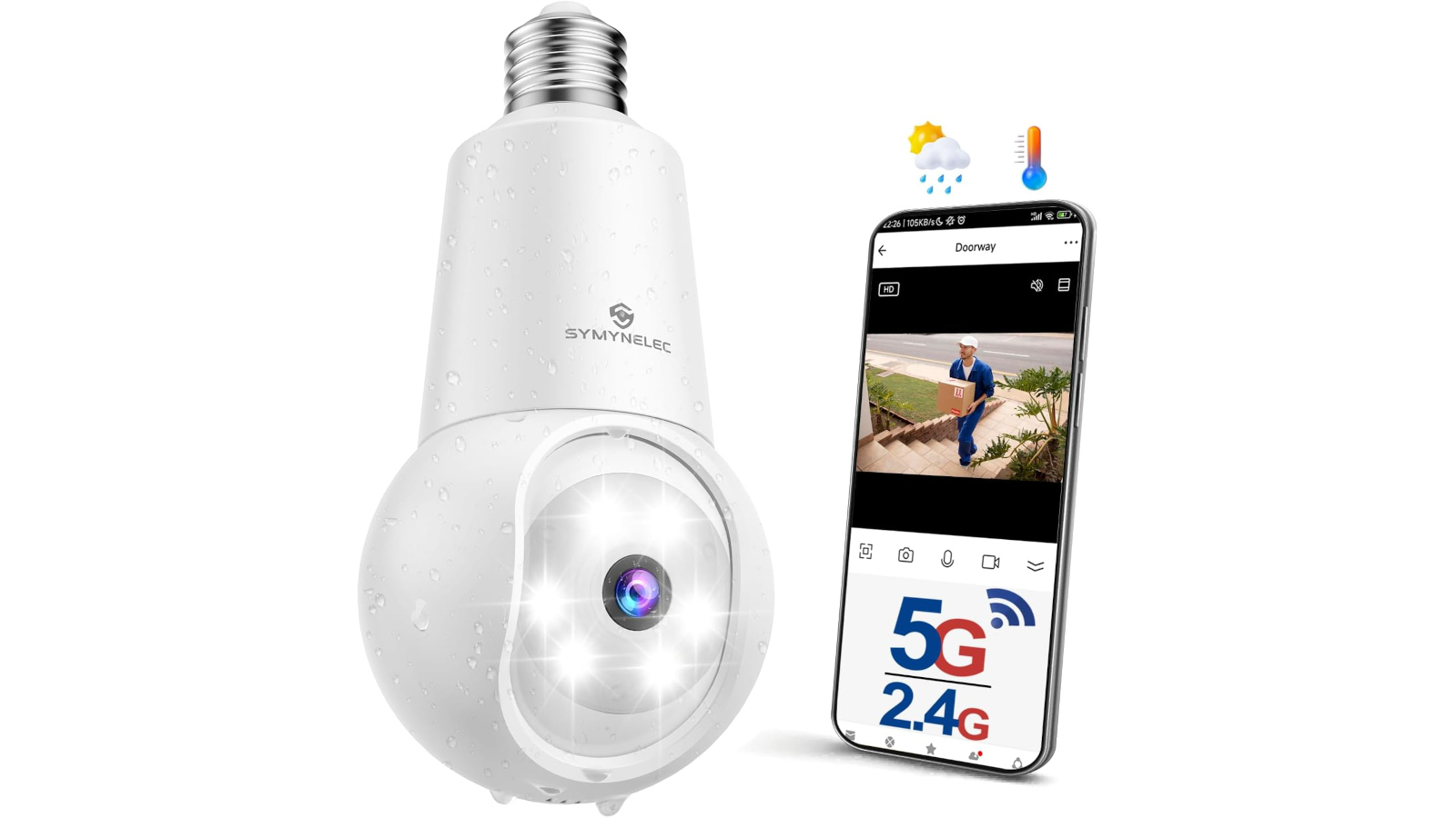 SYMYNELEC Light Bulb Security Camera