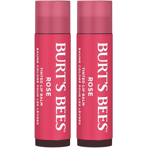 Burt's Bees Lip Tint Balm, Petal Rose, 0.15 Oz., 2 Tubes