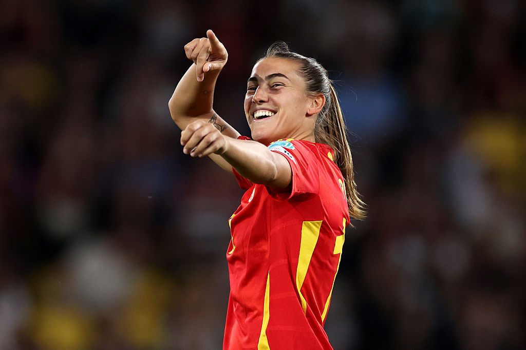 Patricia Guijarro of Spain celebrates scoring her team&#039;s second goal during the UEFA Women&#039;s EURO 2025 Group B match between Italy and Spain at Stadion Wankdorf on July 11, 2025 in Bern, Switzerland.