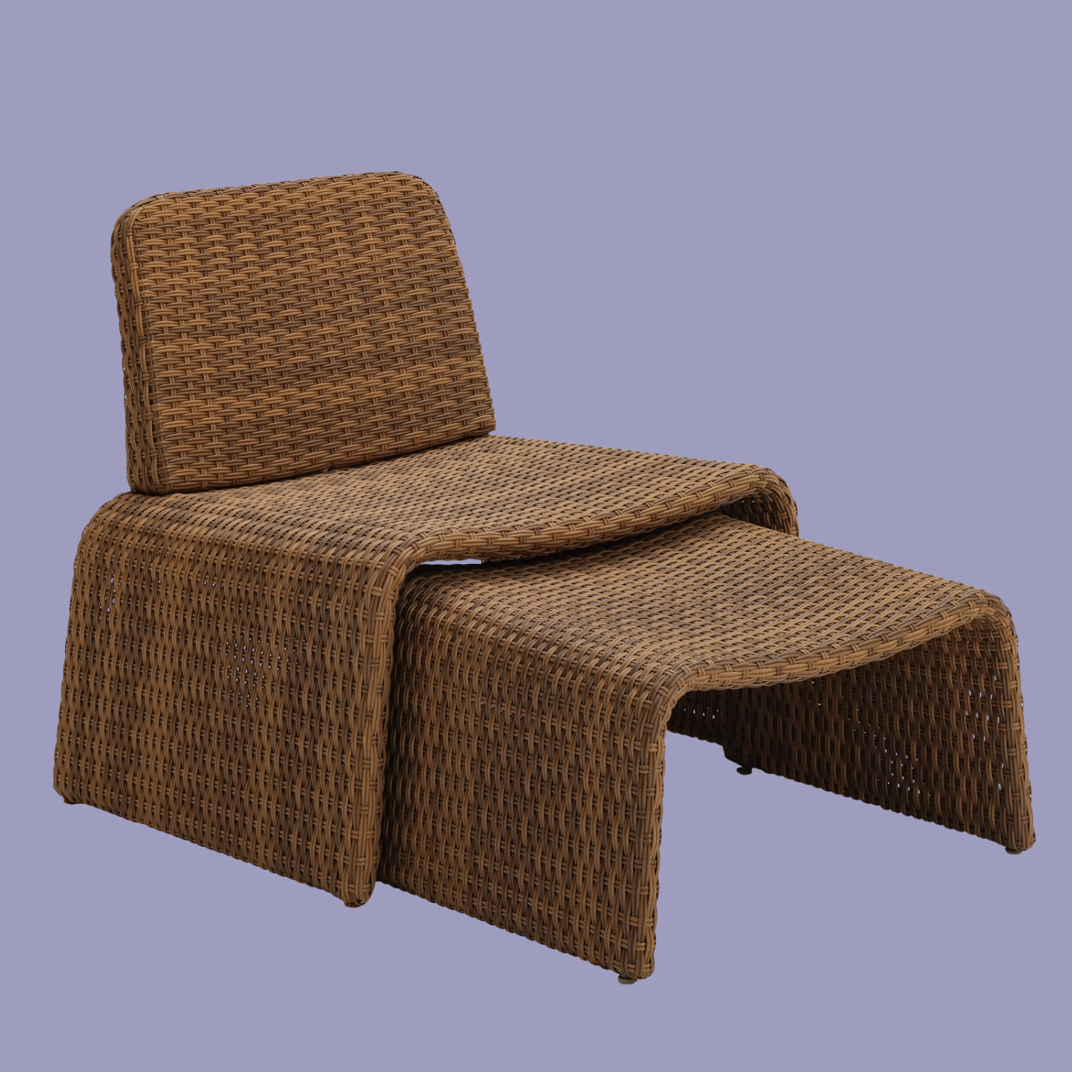 A brown rattan chair