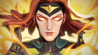 Marvel Rivals Season 3 Jean Grey with glowing eyes and Phoenix Force fire
