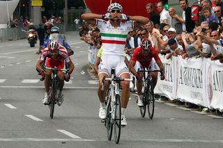 Italian champion Filippo Pozzato (Katusha) wins the Giro del Veneto Saturday in Padova, Italy.