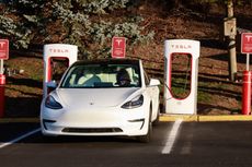 A Tesla charging station