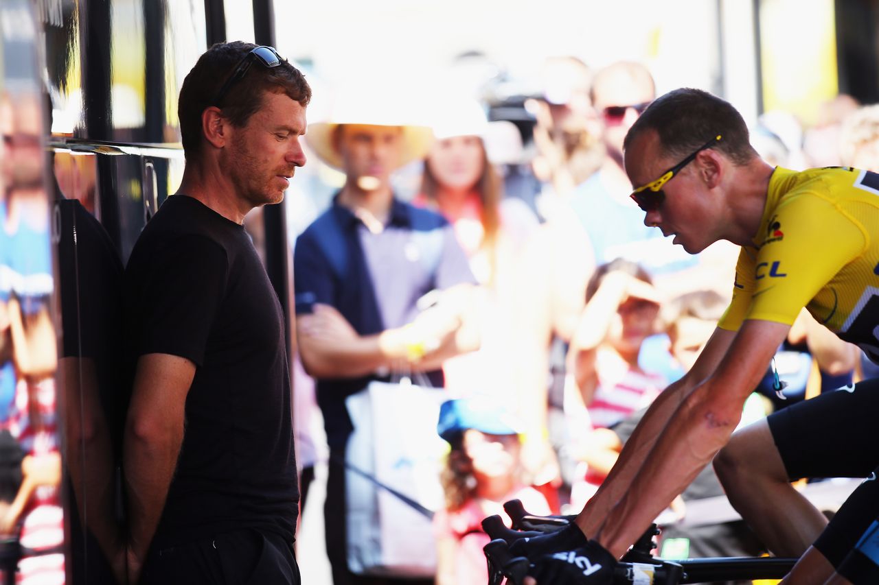 Tim Kerrison with Chris Froome at the 2015 Tour de France