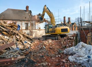 demolishing a house