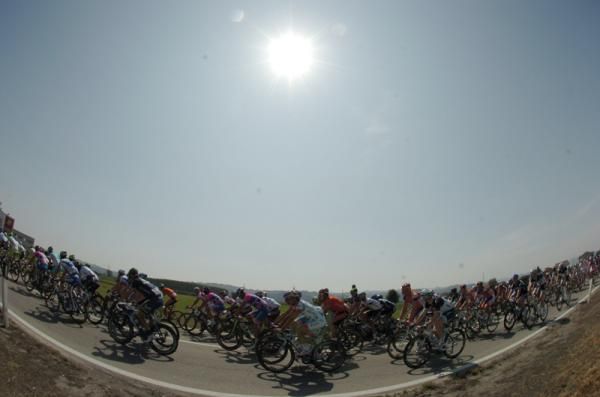 The Giro d'Italia peloton on stage 2