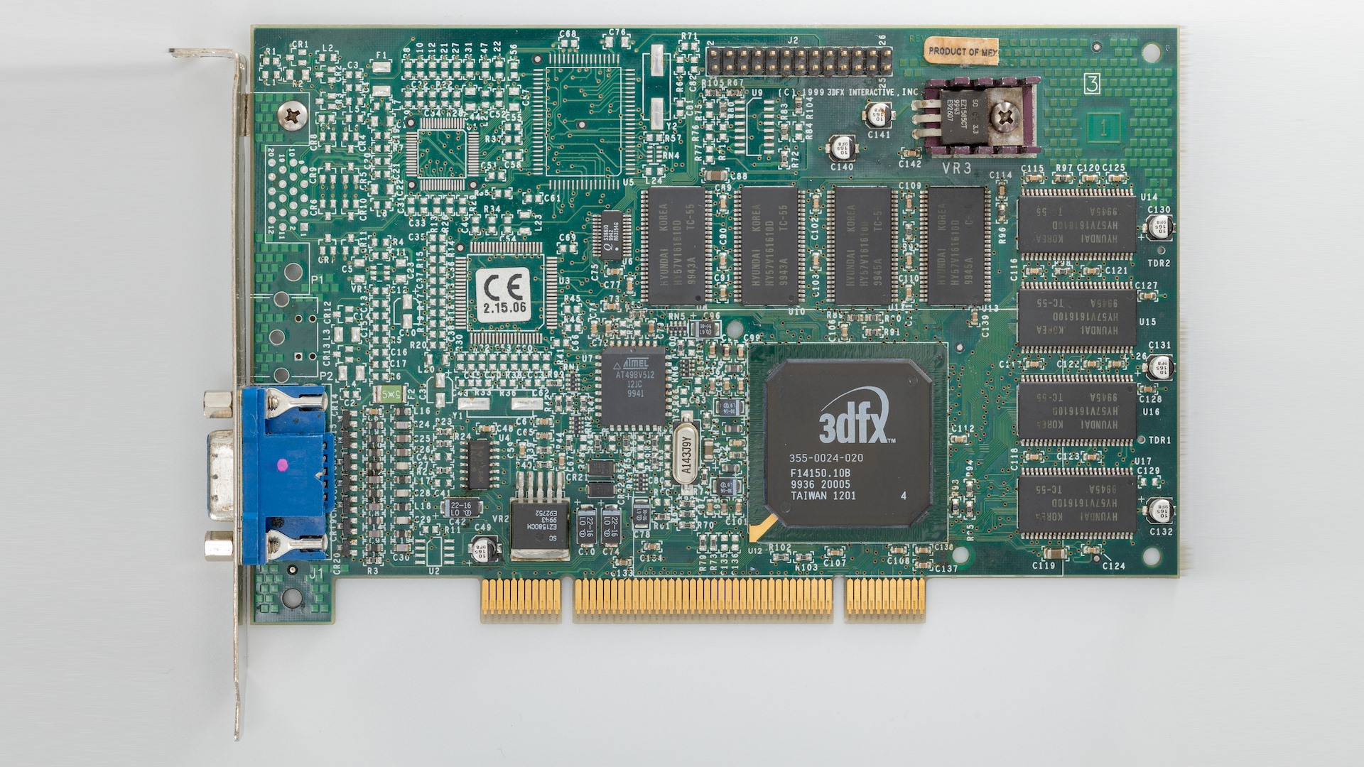 A photograph of a 3dfx Voodoo 3 3000 PCI graphics card.