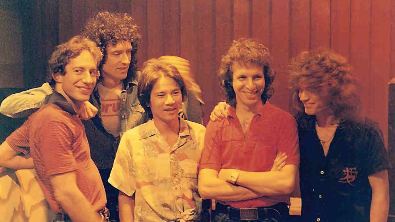 Brian May and friends recording Star Fleet in the studio