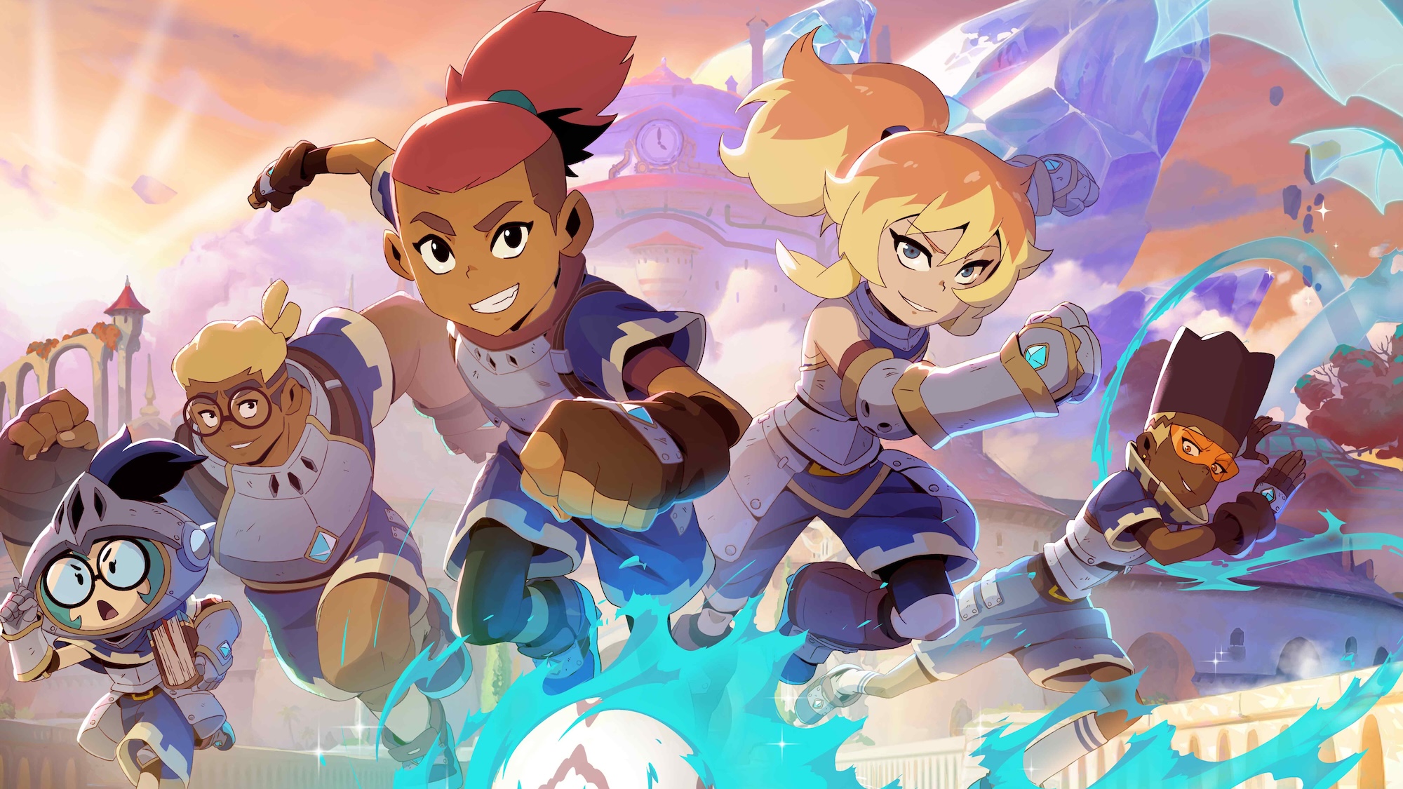 Key, Ssyelle, Milo, Odward, and Ameline in poster for Dragon Striker Season 1
