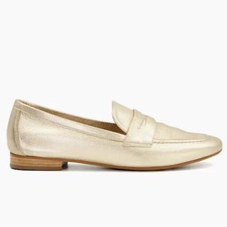 gold loafers