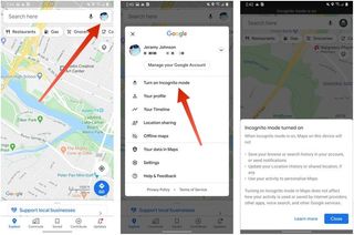 Google Maps Turn On Incognito Mode
