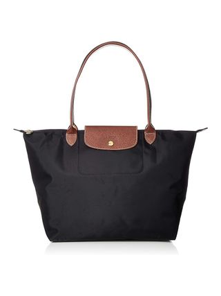 Longchamp, Longchamp 1899 089 Preage Tote Bag, Shopping Bag, Nylon/leather, Compatible With B4 Size, Can Store Pc Computers, Noir Parallel Import