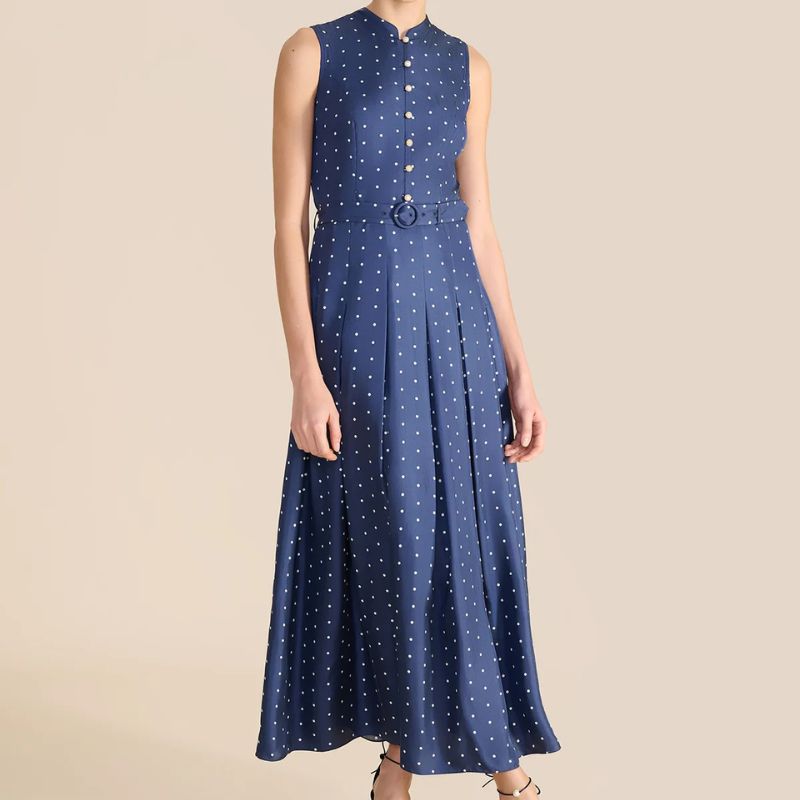 Beulah, Annabel Navy & Ivory Polka Dot Dress