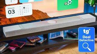 the kef xio with the leg g5 and a blue tom's guide deal detective saving squad badge