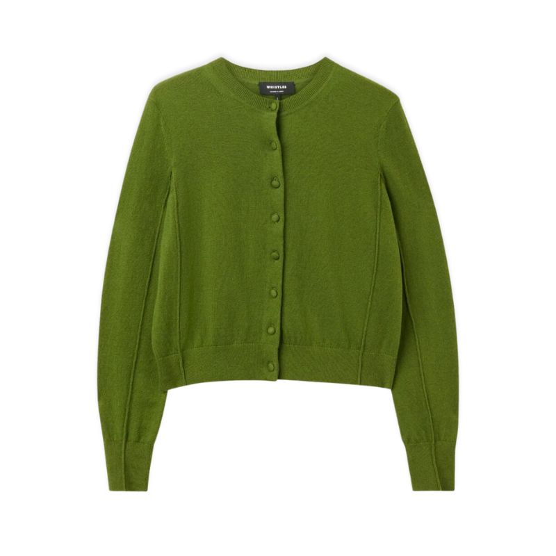 A cutout of a Whistles crew neck cardigan