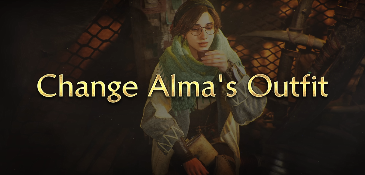 Alma's different outfits in Monster Hunter Wilds' upcoming title update.
