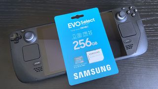 Samsung EVO Select 256GB microSD card with a Steam Deck