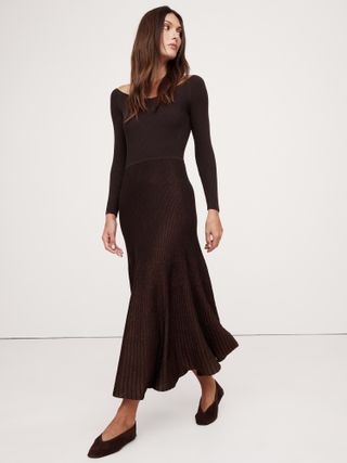 banana republic, Sculpted V-Neck Maxi Dress