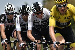 Geraint Thomas leads Chris Froome