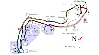 Map of the Circuit de Monaco that is used for Grand Prix