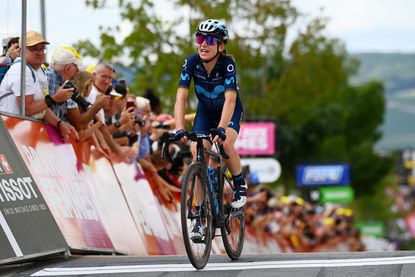 Annemiek van Vleuten finishes stage three of the 2022 Tour de France Femmes avec Zwift in Epernay