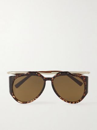 Amelia Aviator-Style Tortoiseshell Acetate and Gold-Tone Sunglasses