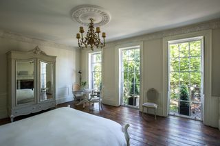 French country decor with bedroom windows