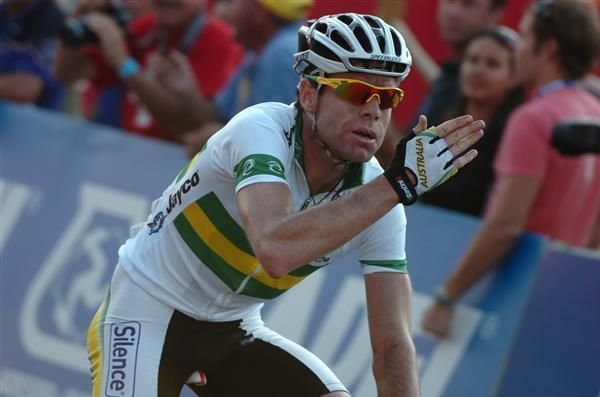 Evans' celebrations were reserved as he crossed the line, but emotions bubbled through to the surface on the podium.