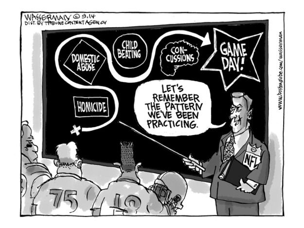 Editorial cartoon NFL violence sports