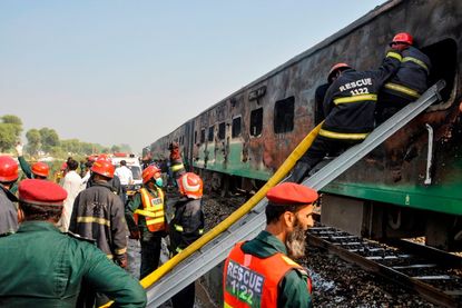 Pakistan Train Fire.