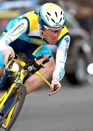 Who can beat Levi Leipheimer in the Solvang time trial?