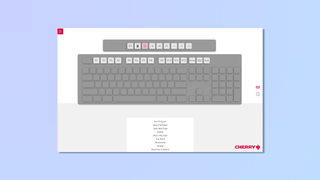 Screenshot of the Cherry Keys companion app for the Cherry KW X ULP keyboard