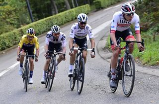 UAE Team Emirates' Tadej Pogacar leads the way at the 2020 Liège-Bastogne-Liège, where the Slovenian would finish third