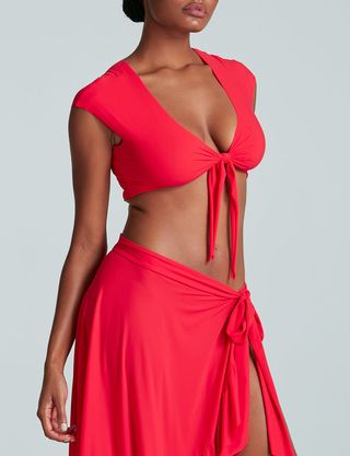 Commando Classic Wrap Cover Up Crop Top