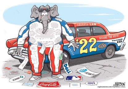 Political Cartoon U.S. georgia voting gop corporations