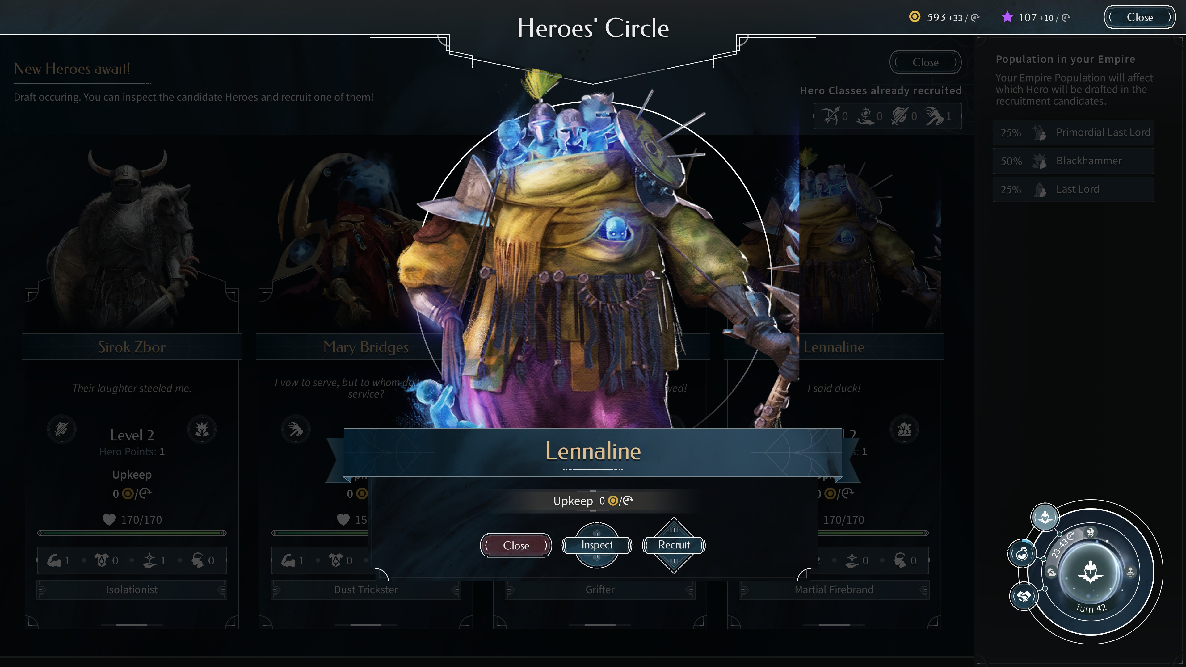 The hero screen