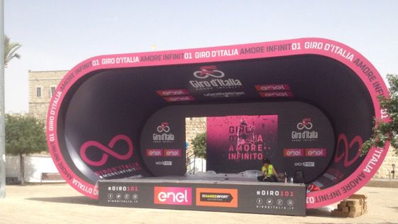 The start ramp of the Jerusalem time trial