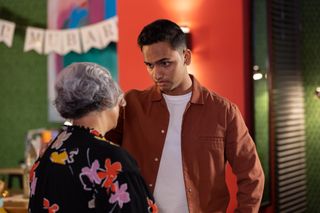 Misbah Maalik and her son Imran in Hollyoaks.