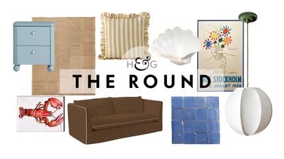 A collage of shopping products for the Nordic Nantucket interior design style