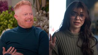 From left to right: Jesse Tyler Ferguson on the Jennifer Hudson Show and Sarah Hyland in an interview about Modern Family.