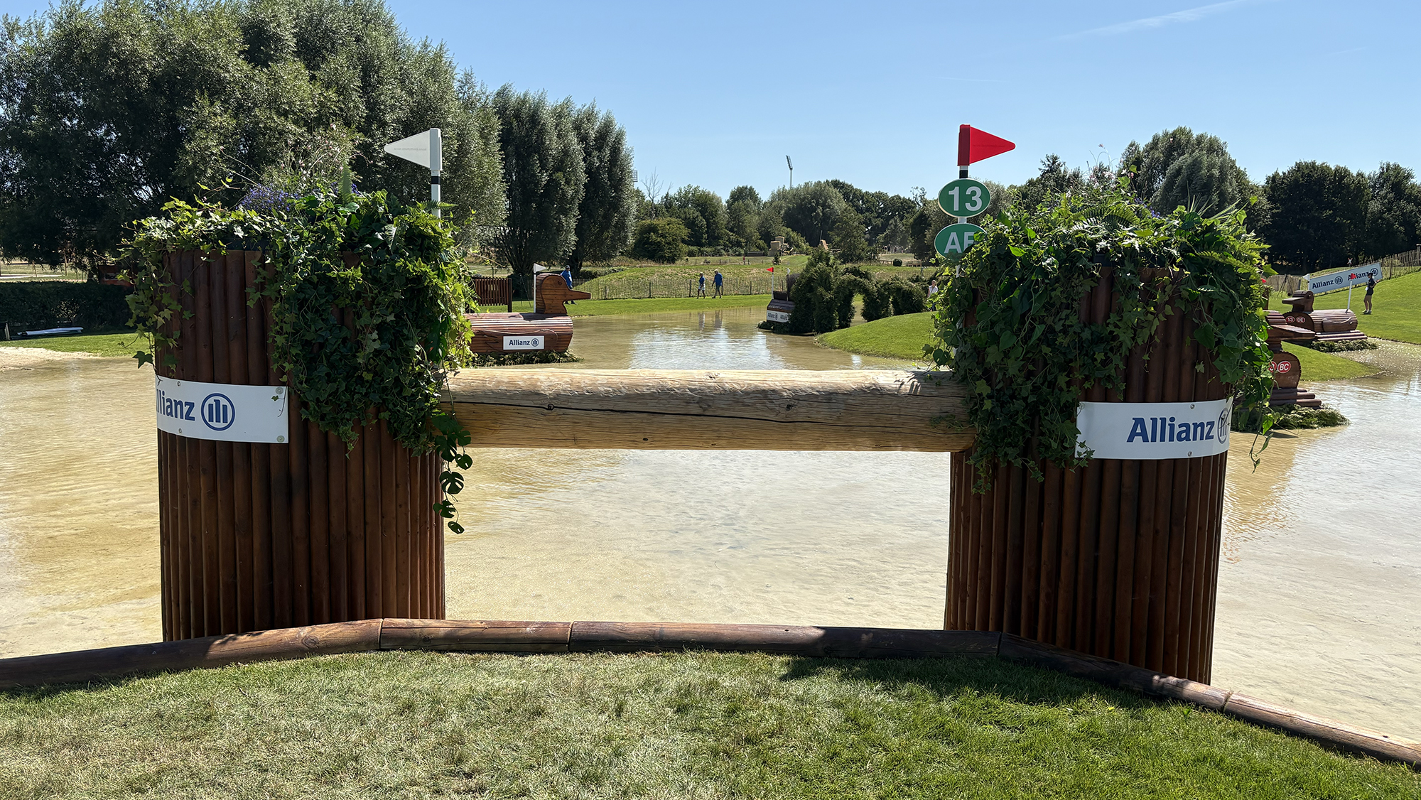 A log into water on the cross-country course at the eventing World Championships