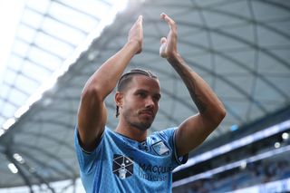 jack Rodwell applauds the Sydney FC fans after victory against Western United in December 2023.