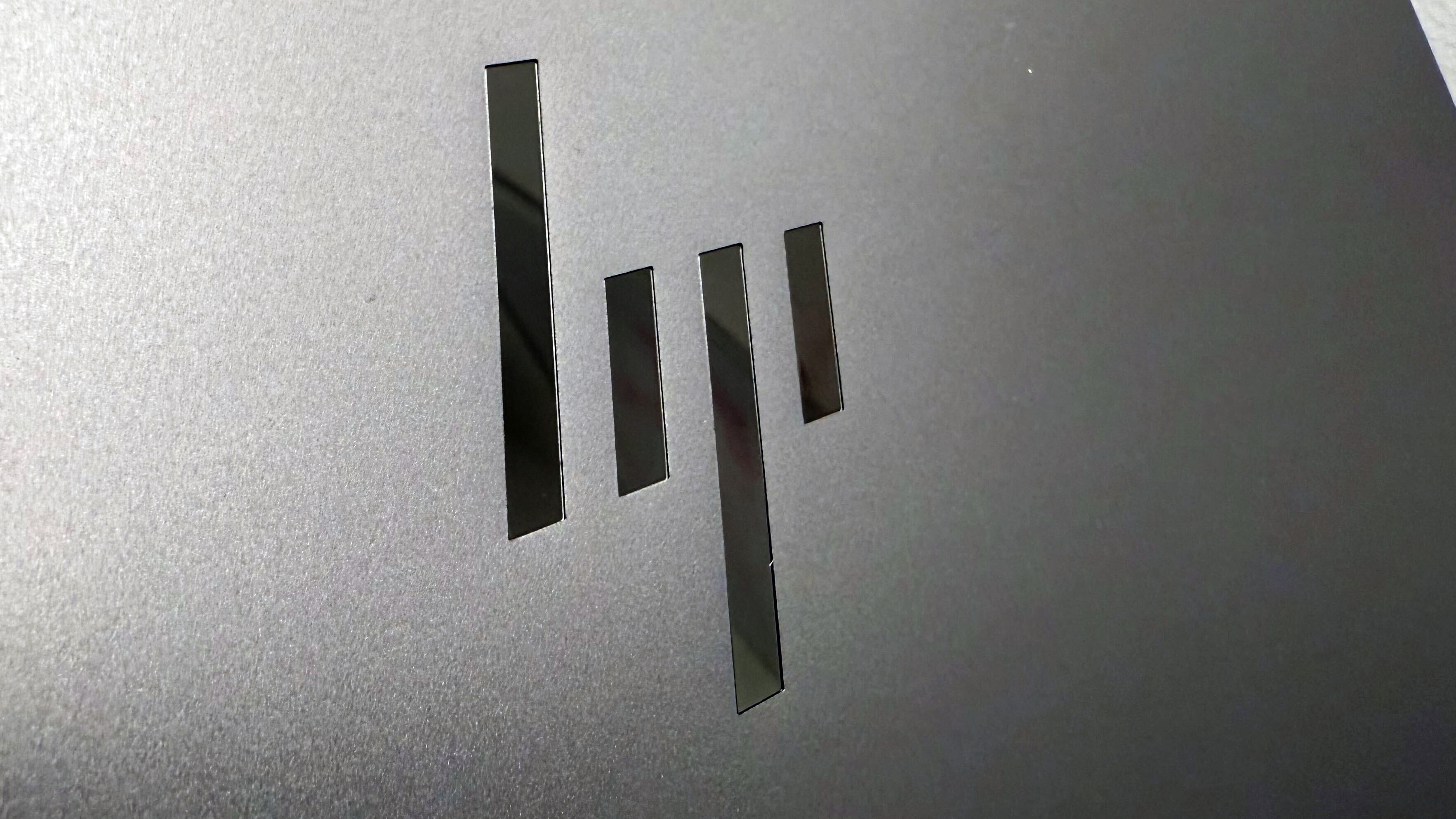 Close-up of the HP logo on the top panel cover of the HP ZBook Ultra 14 G1a mobile workstation.