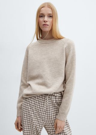 Cotton-Linen Round-Neck Knitted Sweater