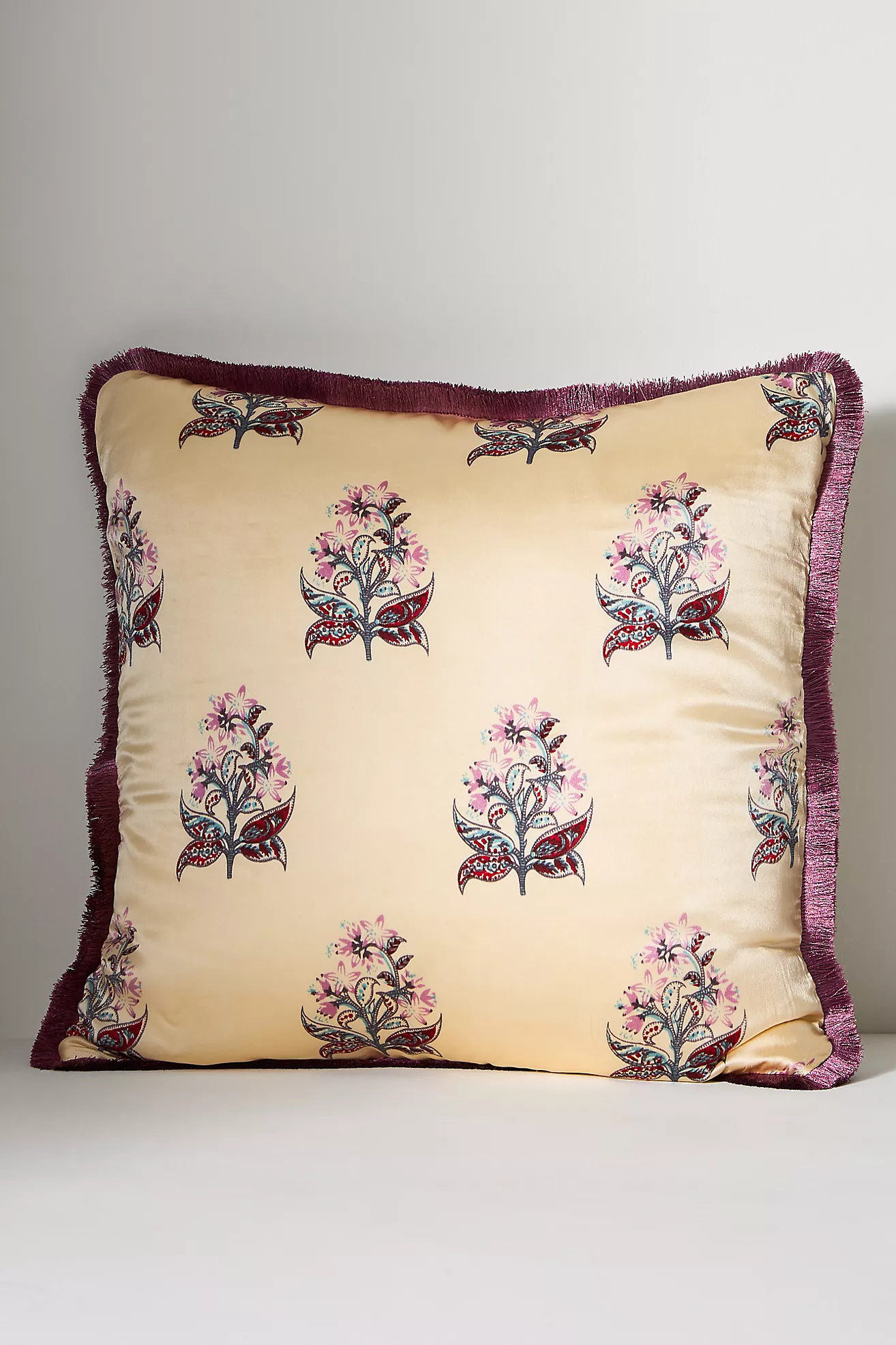Silk Mix Print Floral Pillow