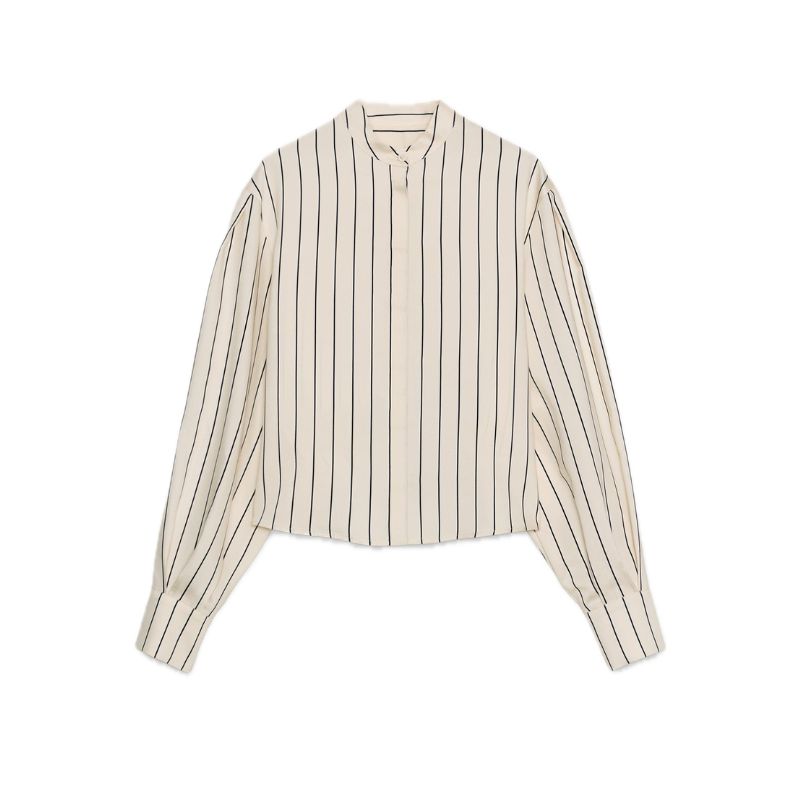 Zara , Striped Shirt with Volume Sleeves