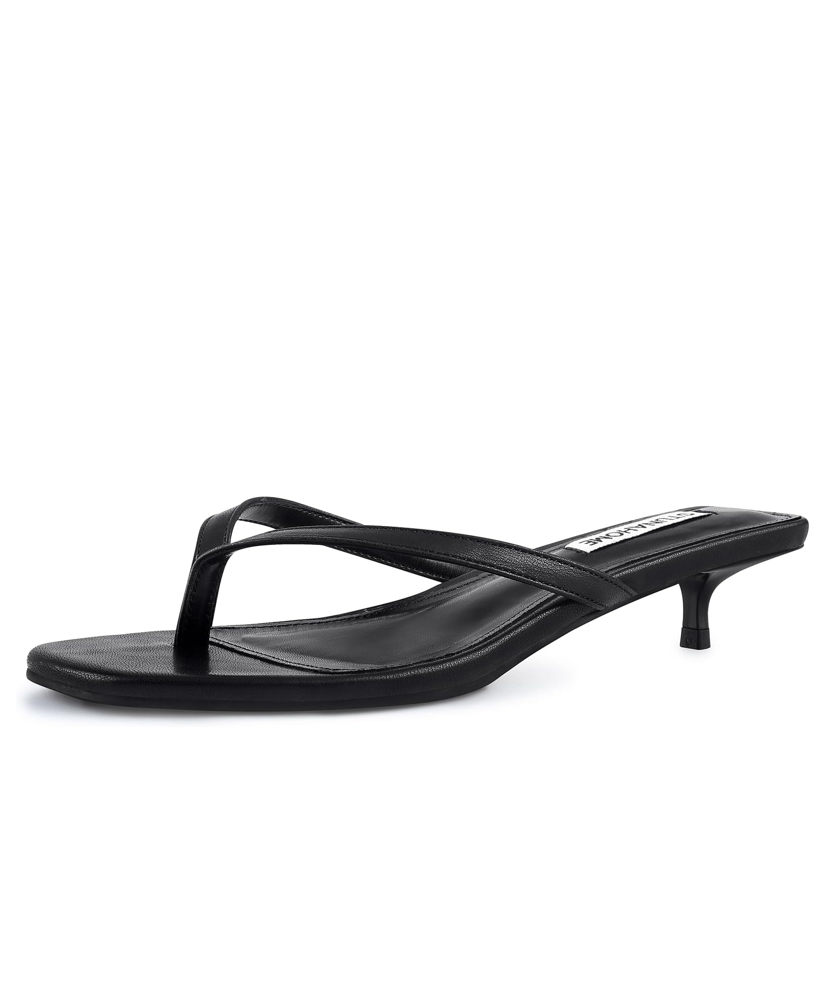 STUNAHOME, Stunahome Womens Kitten Heel Thong Sandals With Memory Foam Cute Flip Flop Heels for Women 1.4 Inches